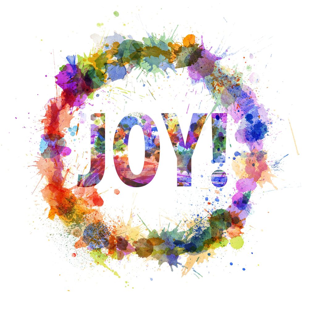 A colorful circle with the word joy in it.