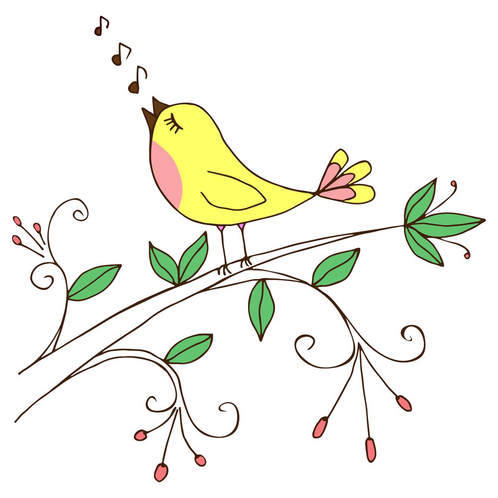A yellow bird sitting on top of a tree branch.