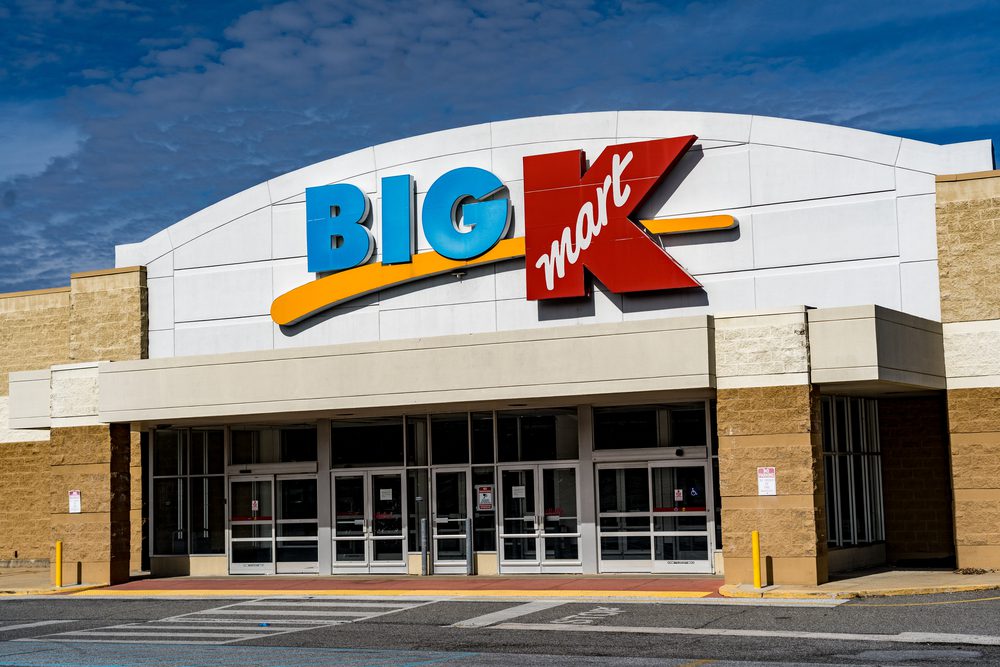 Downington, PA / USA - February 24, 2020: A closed Big K Kmart store now sits empty after being closed and shuttered.