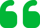 Quotation marks in vibrant green color