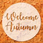 Autumn greeting with orange leaves