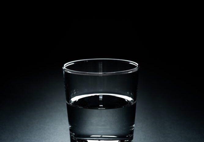Half full glass of water
