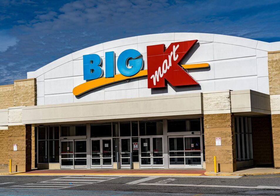 Downington, PA / USA - February 24, 2020: A closed Big K Kmart store now sits empty after being closed and shuttered.