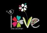 A black background with the word love and flowers.